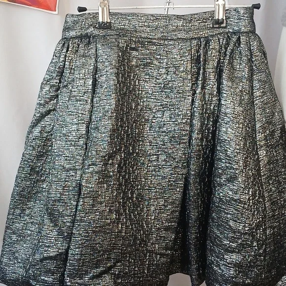 BN W/o Tags Kate Spade ♠️ Aimee Skirt All that Glitters Gunmetal Size 00 Women’s - Picture 7 of 11